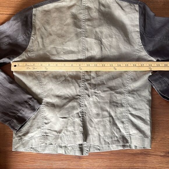 EILEEN FISHER ORGANIC LINEN COLORBLOCK JACKET - Picture 6 of 10